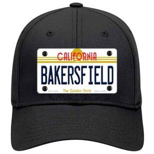 Bakersfield California Metal on Cotton Velcro Hat - Black